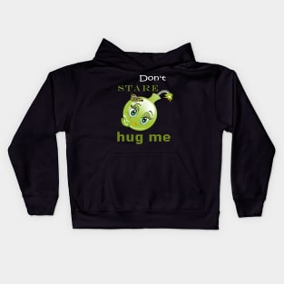 Kawai Sensitive Girl wants a Green Hug Kids Hoodie